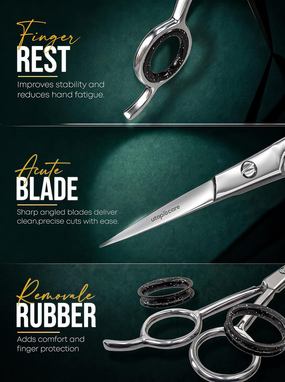 6.5-Inch Stainless Steel Hair Cutting Scissors for Barbers & Stylists