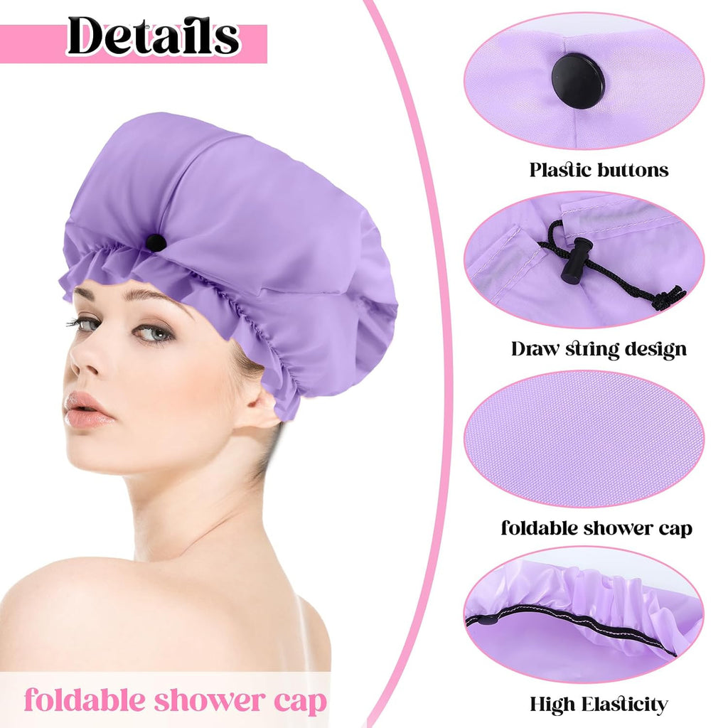 Large Waterproof Shower Cap for Braids & Long Hair - Extra Long, Reusable