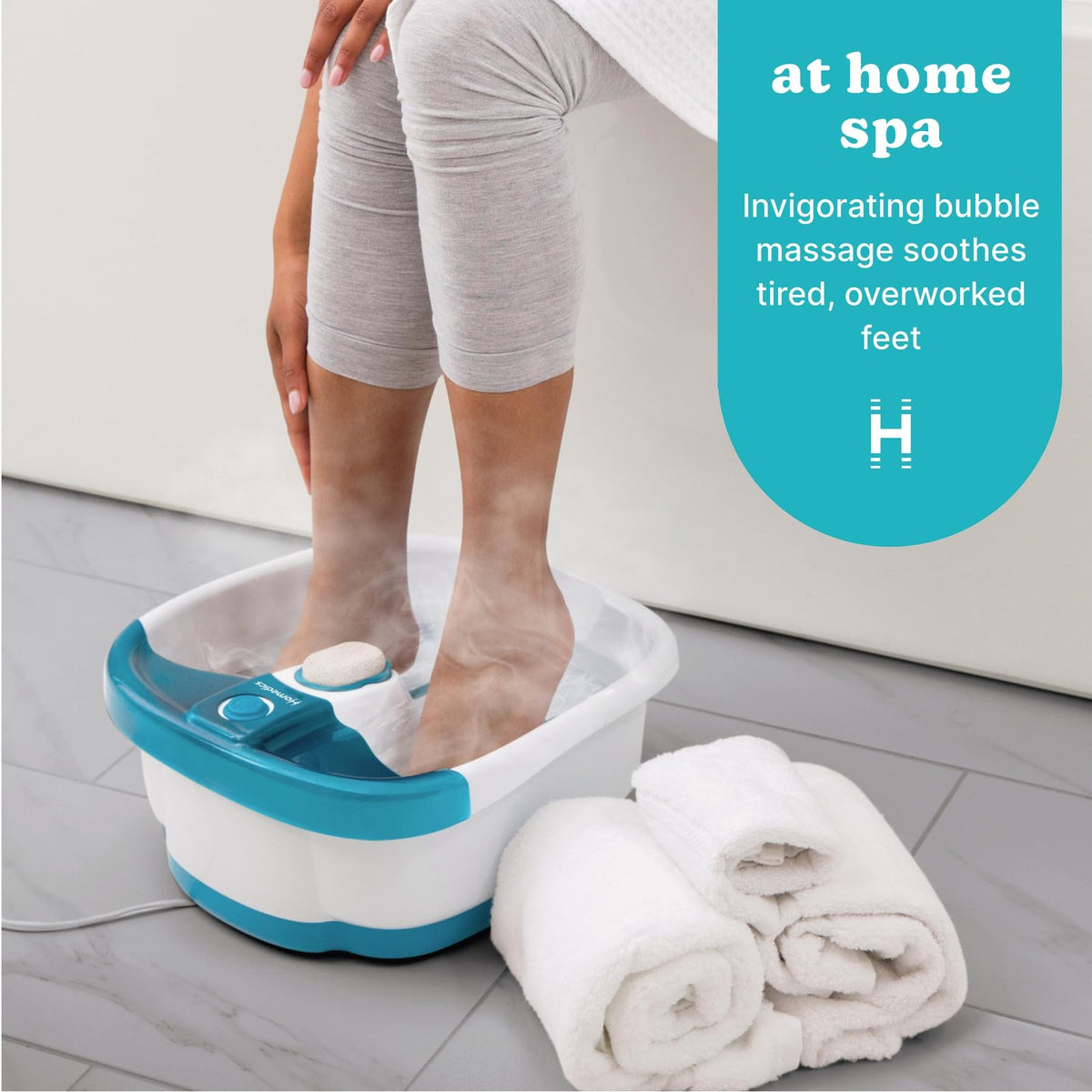 Foot Spa with Toe-Touch Control - Bubble Massage, Blue (Homedics)