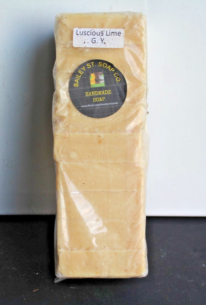 Lime Scented Greek Yogurt Handmade Soap Loaf - Precut 9 Bars, Moisturizing & Natural