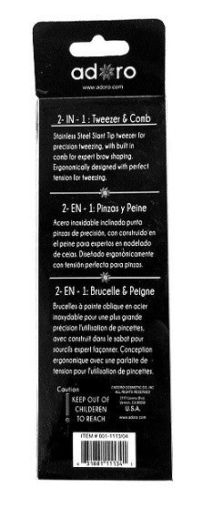 2-in-1 Stainless Steel Eyebrow Tweezer and Comb for Precision Shaping
