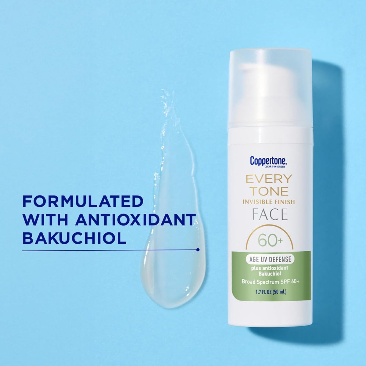 SPF 60+ Face Sunscreen with Invisible Finish and Antioxidant Bakuchiol - 3 Pack