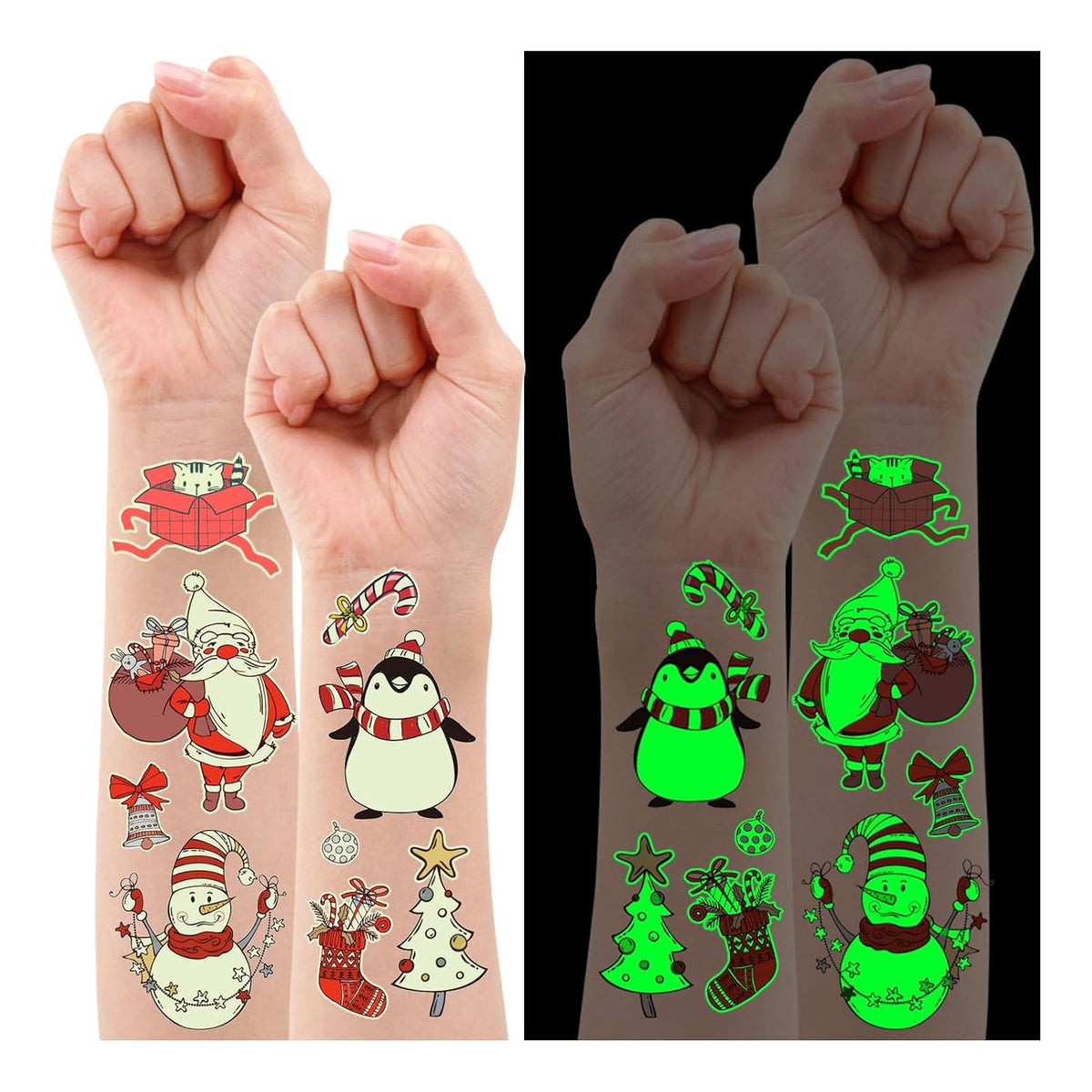 Christmas Temporary Tattoos for Kids - Fun Stocking Stuffers & Party Favors