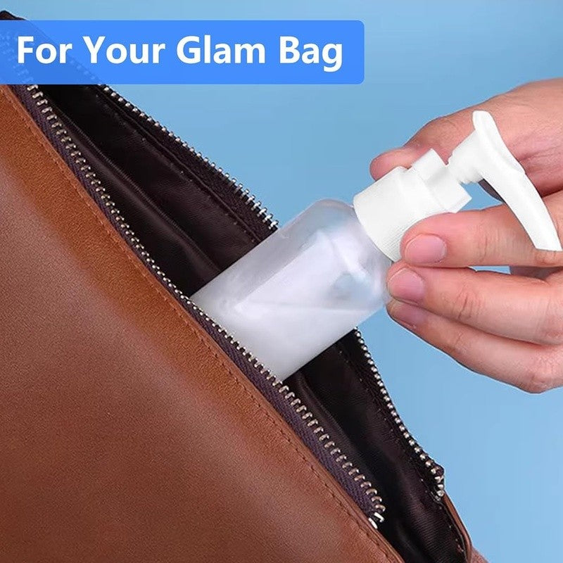 Refillable 100ml Travel Lotion Pump Bottles Set of 4 TSA Approved Eco-Friendly Plastic Bottles