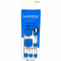 Press On Pedicure Toe Nails - Solid Blue Gel Fake Nails for Feet