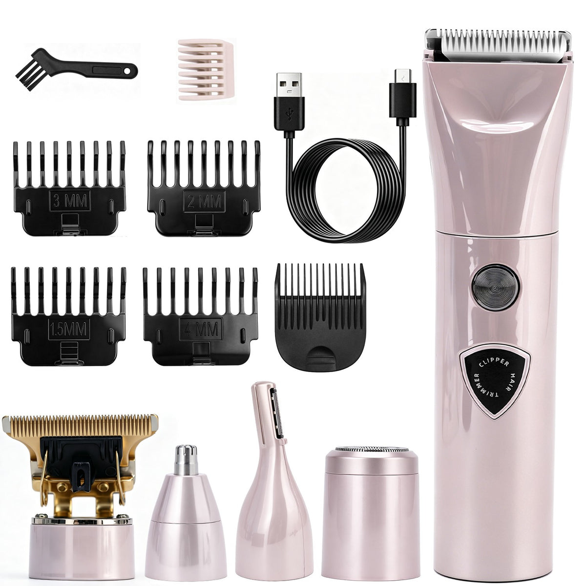 Cordless 5-in-1 Men’s Grooming Kit with Hair Clipper Trimmer and LED Display
