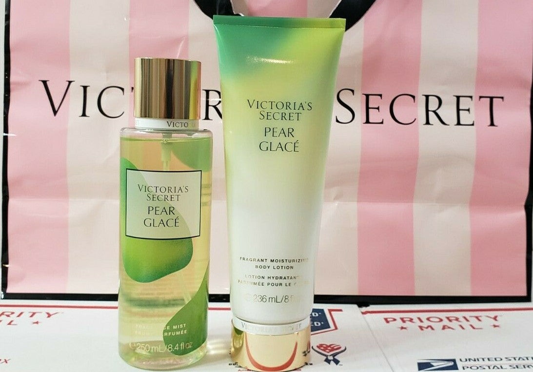 Victoria's Secret Pear Glace Fragrance Mist & Body Lotion Set 8.4oz & 8oz