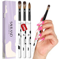 Professional Acrylic Nail Brush Set - Kolinsky Hair, 3 Sizes 8/10/14 for Nail Art & Extensions