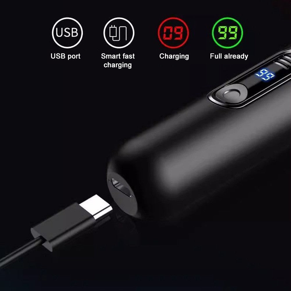 Electric Nose & Ear Hair Trimmer USB Rechargeable with LED Screen for Men Women