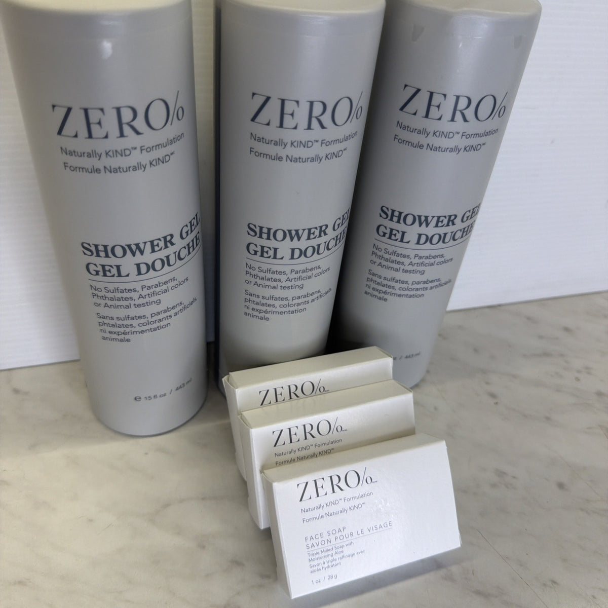 Gilchrist & Soames Zero% Shower Gel - 3 Bottles Hilton Hotels, 15oz Each, Free Shipping & Soap Samples