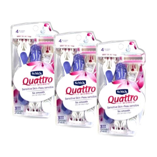 Disposable Women’s Razors with Hypoallergenic Conditioning Strip - 3 Pack