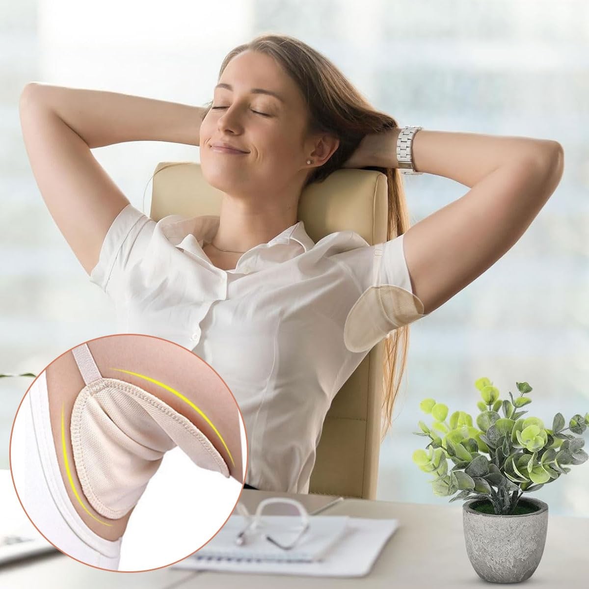 Reusable Underarm Sweat Pads with Adjustable Shoulder Straps - Breathable & Washable