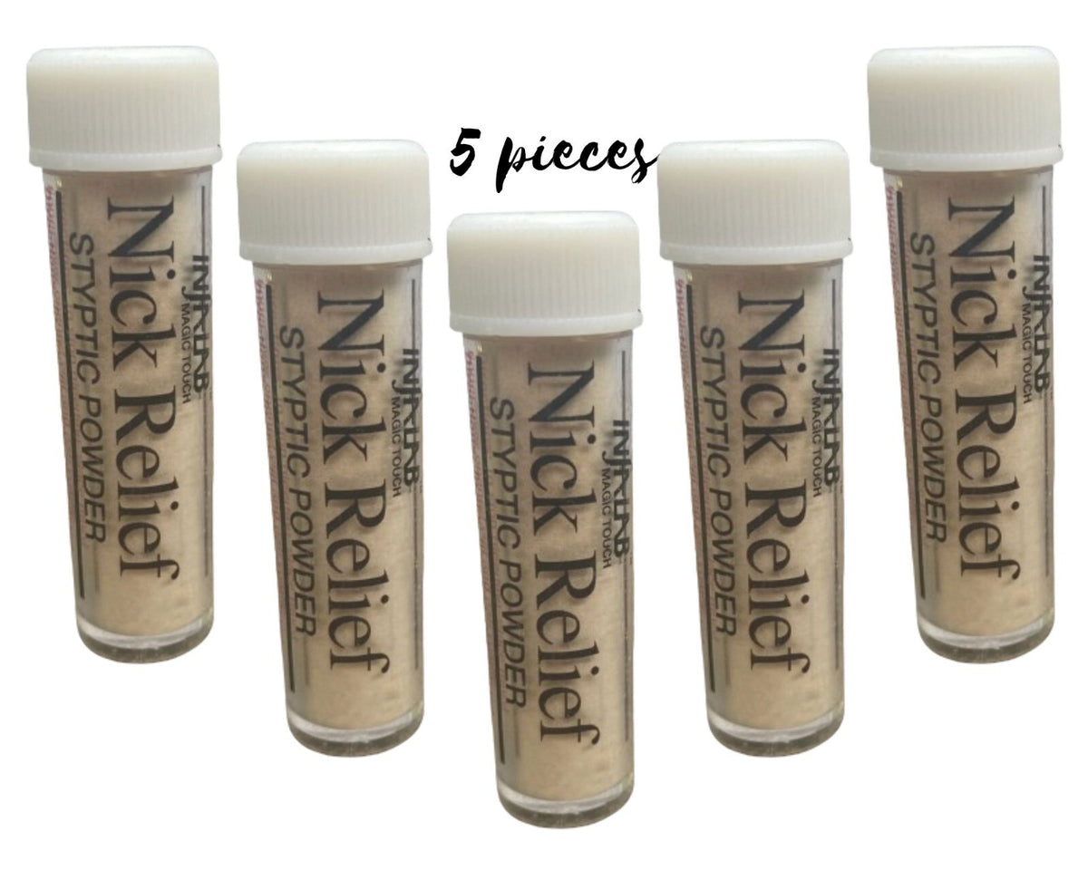 Nick Relief Styptic Powder 2.5g - 5 Pack for Minor Bleeding & Skin Nicks