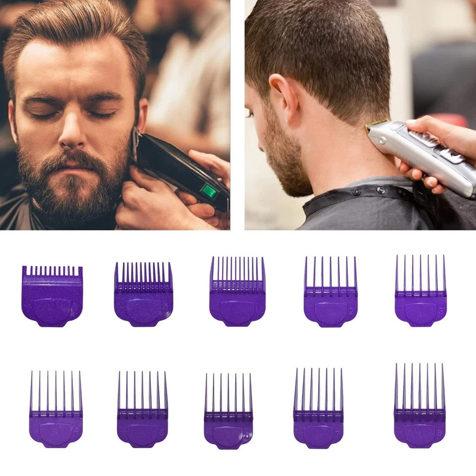 Magnetic Clipper Guard Set for Andis Master Hair Clippers - 10 Sizes, Purple