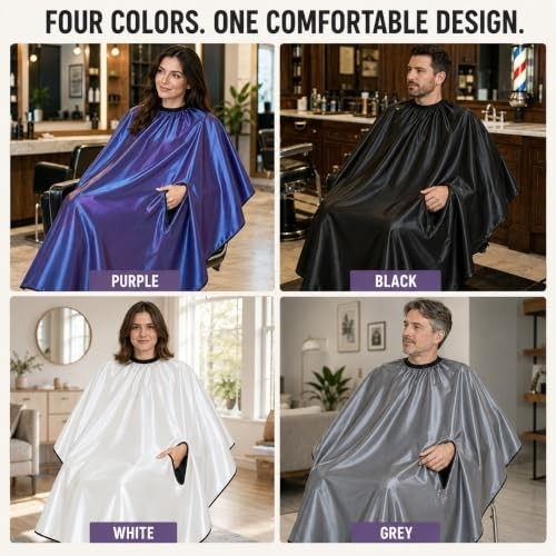Black Waterproof Hairdressing Cape 57 x 63 Inches Salon Barber Gown