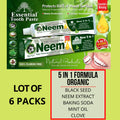 Organic Neem Toothpaste 6 Pack - Fluoride-Free & Natural Ingredients