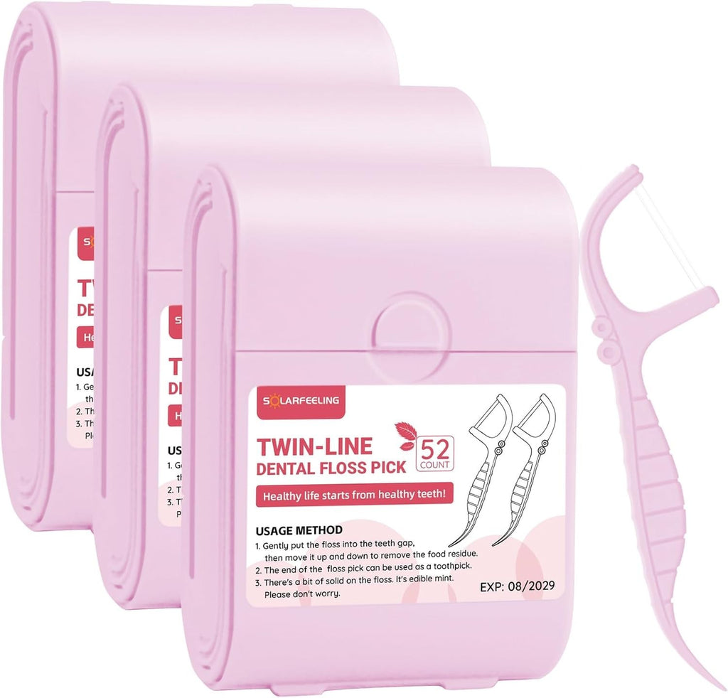 Travel Dental Floss Picks 156ct - Mint Twin-Line Dispenser for Oral Care