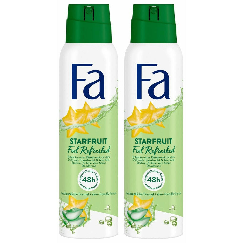 Deodorant Spray with Citrus & Aloe Vera - 2 Pack, 150ml, Long-Lasting Protection