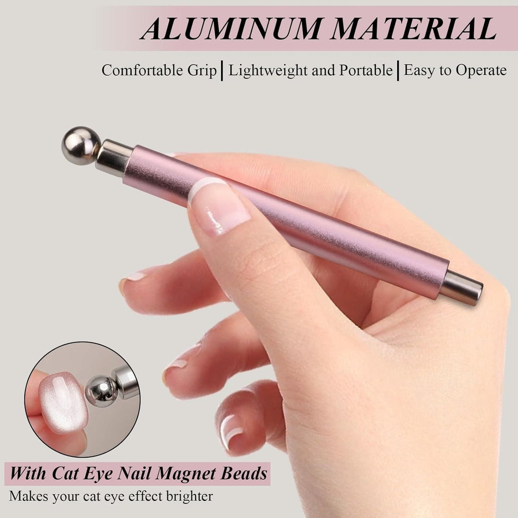 Double-Head Cat Eye Nail Magnet Set for Magnetic Nail Art