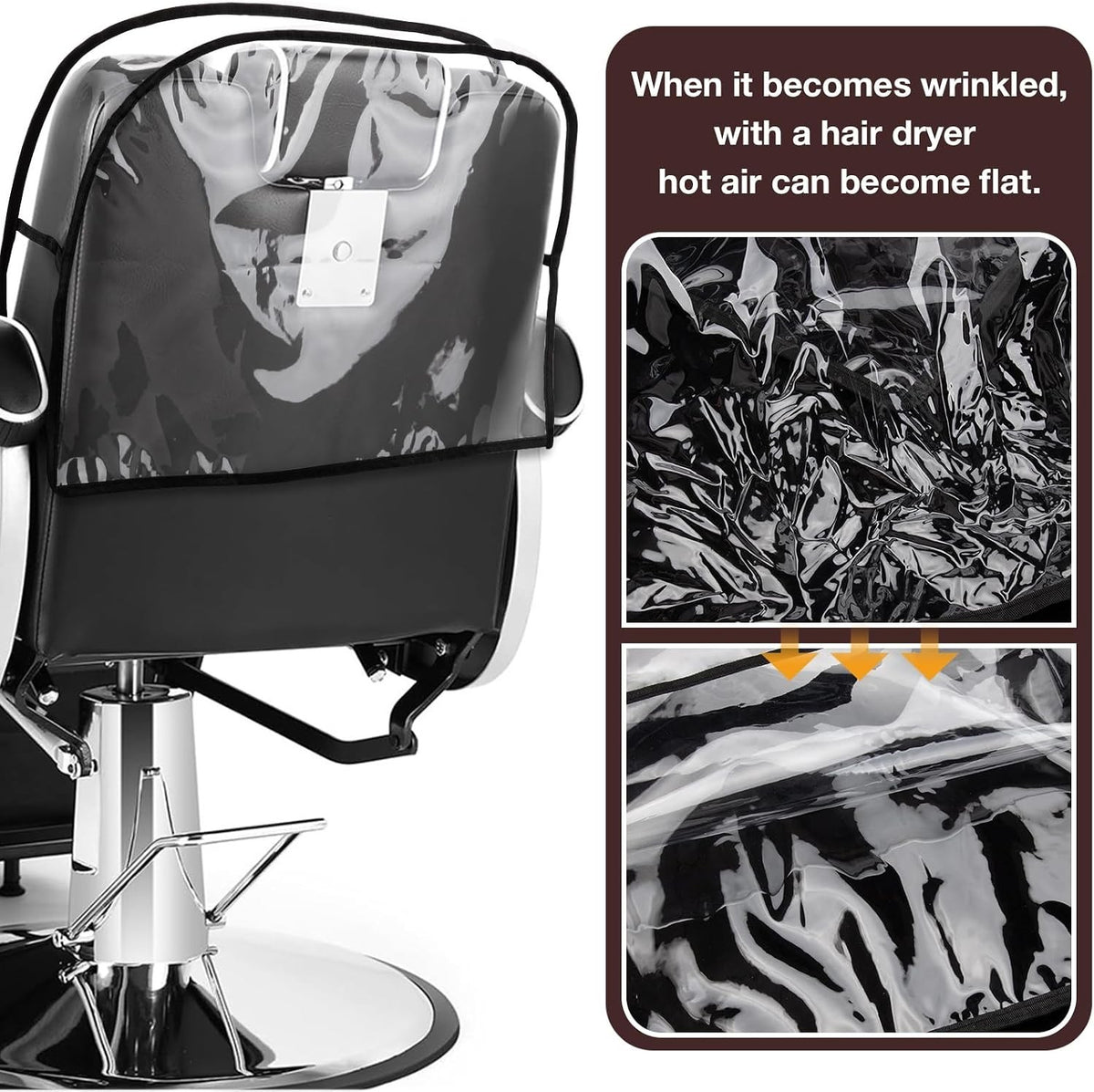 Clear PVC Salon Chair Cover Protector for Barber & Styling Chairs