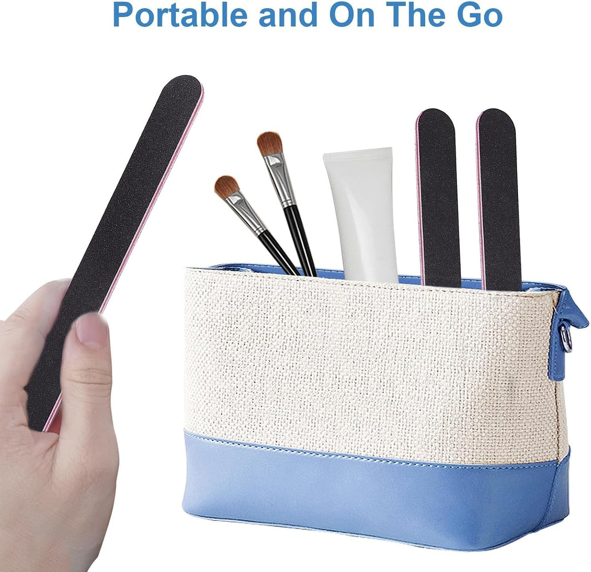 Professional Bulk Nail Files Set 100 Pack Double-Sided 100/180 Grit