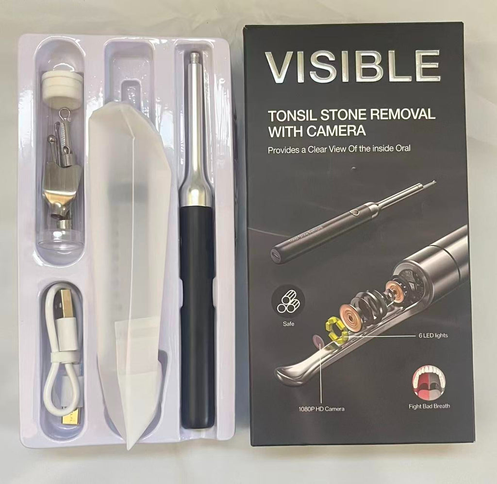 Visual Tonsil Stone Remover Kit with Camera and LED Light