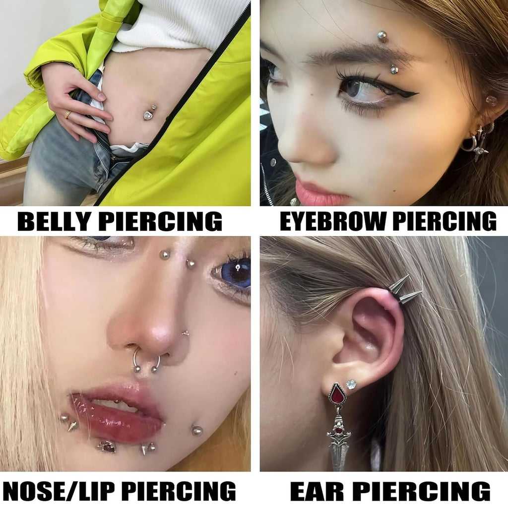 Complete Body Piercing Kit with Disposable Surgical Needles & Forceps