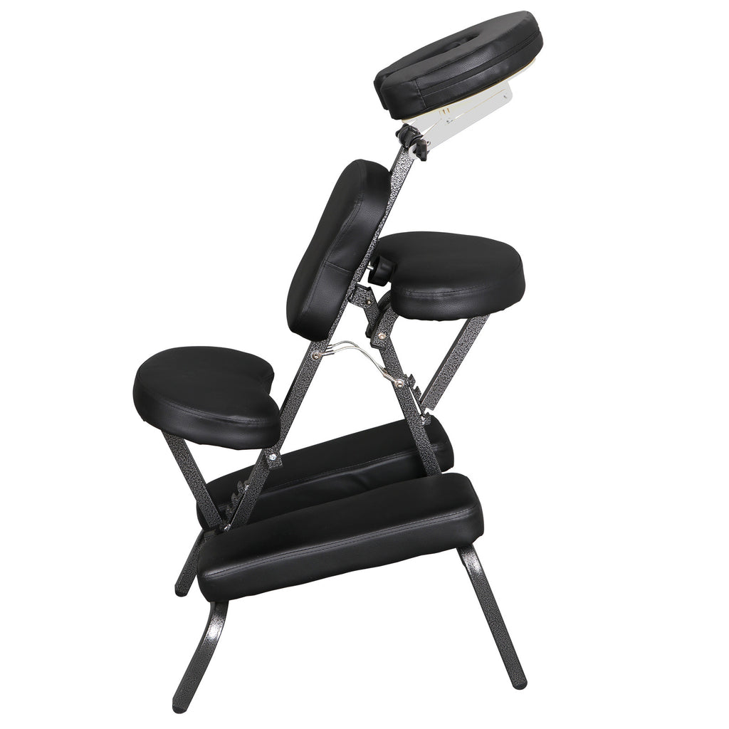 Portable Folding Massage Chair with PU Leather Padding Black
