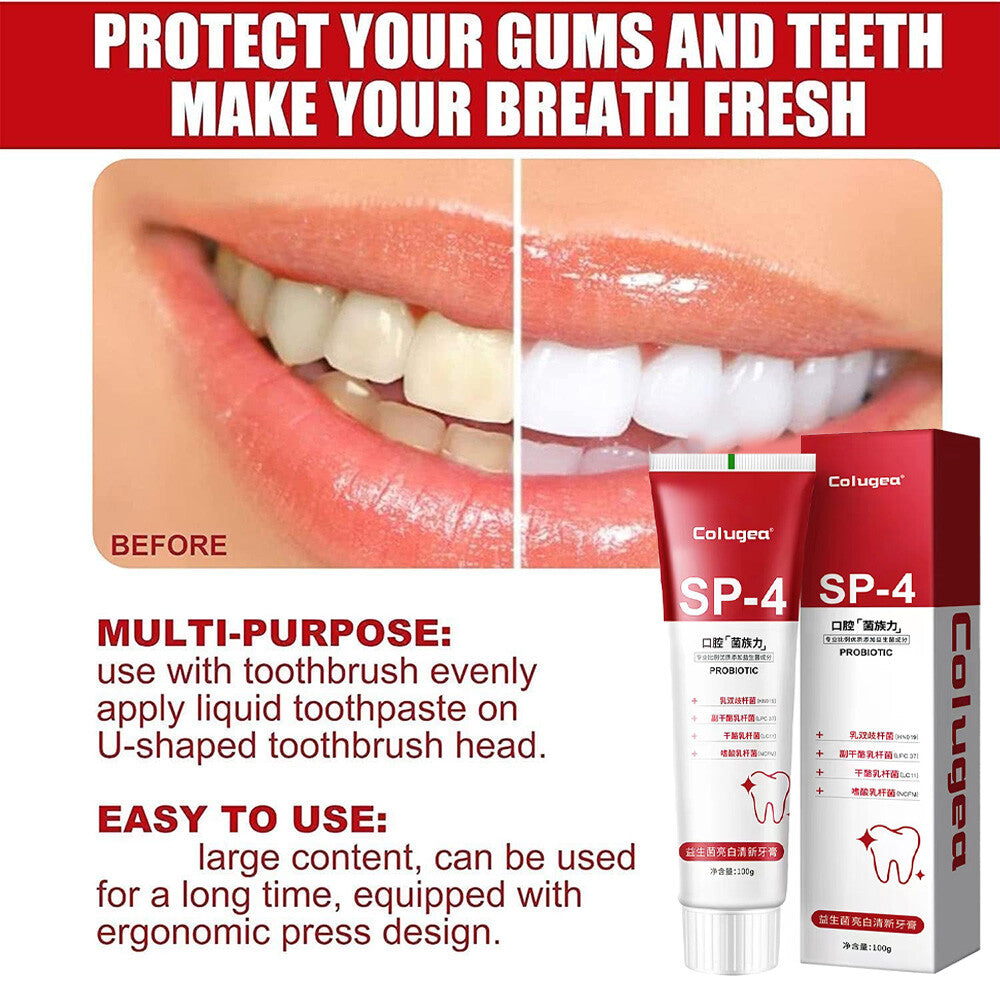 Probiotic Whitening Toothpaste for Bright, Healthy Smile - Removes Stains
