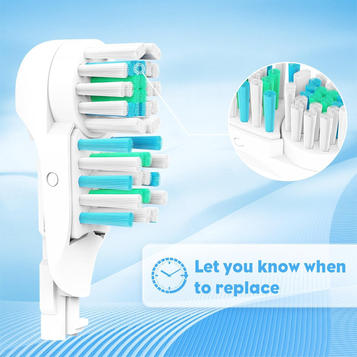 20 Pcs Dual Cross Action Sensitive Toothbrush Replacement Heads