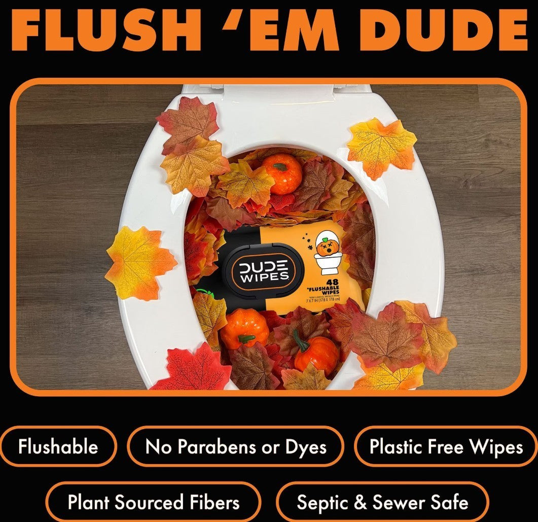 8 Pack of 48 Count Flushable XL Wipes with Pumpkin Spice Scent