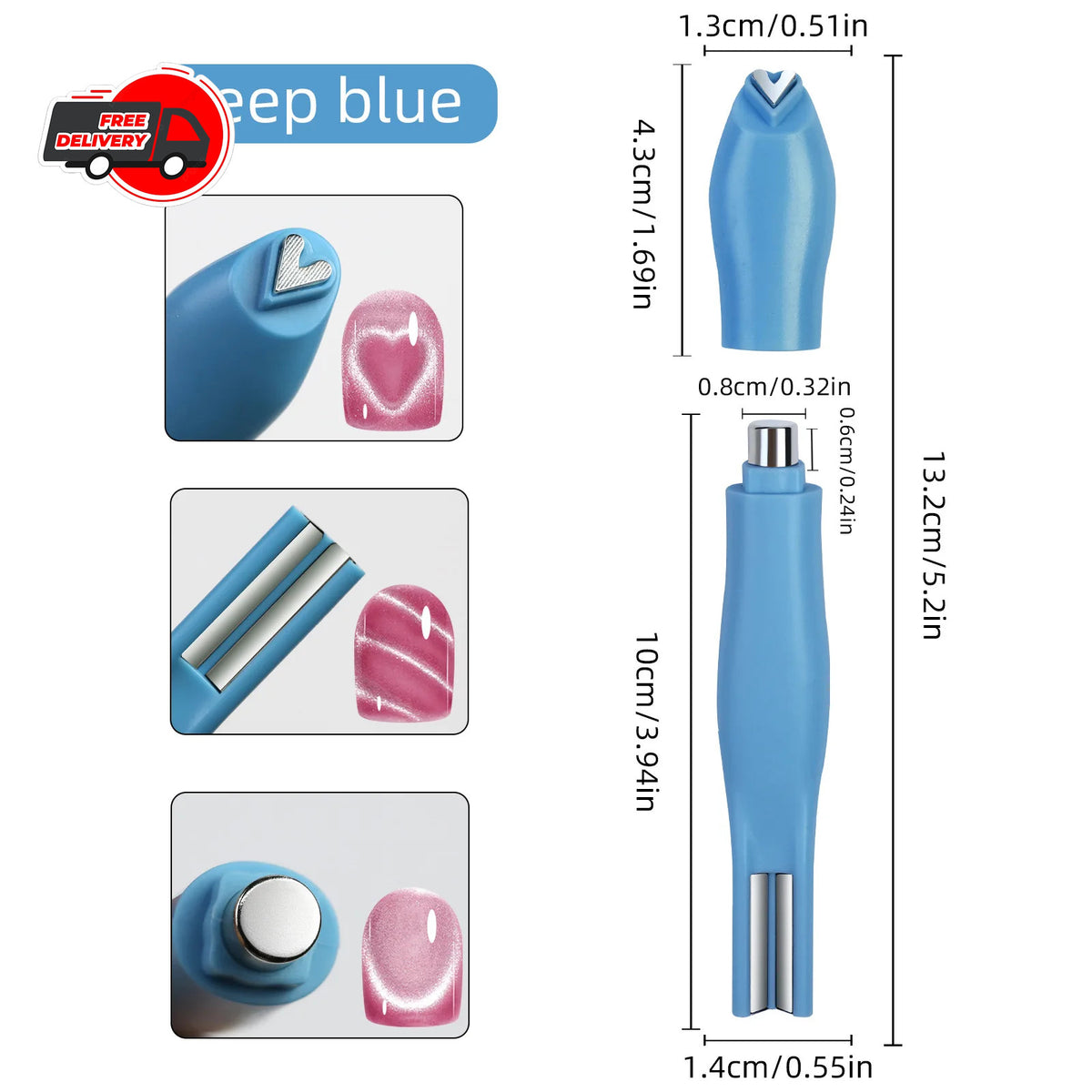 Cat Eye Nail Magnet Kit 3-in-1 Magnetic Pen for Gel Polish - Multiple Colors