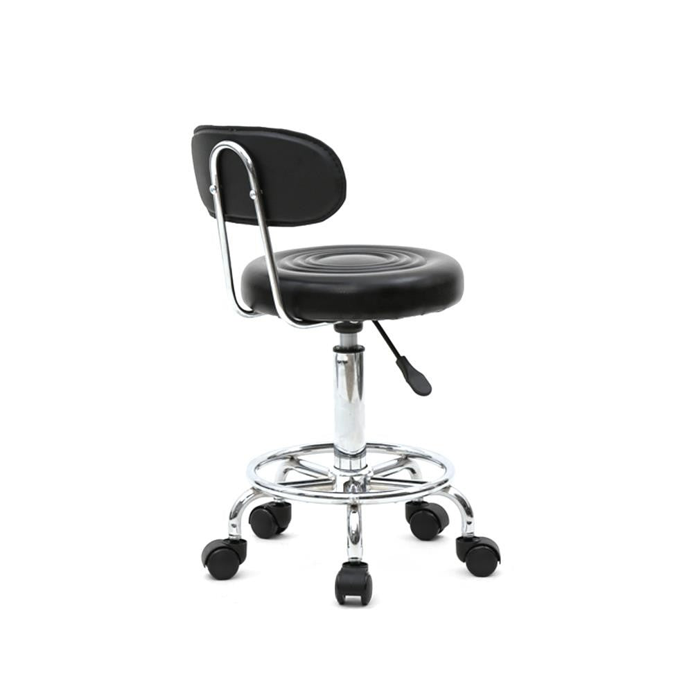 Adjustable Hydraulic Rolling Salon Stool Chair with Wheels and Backrest