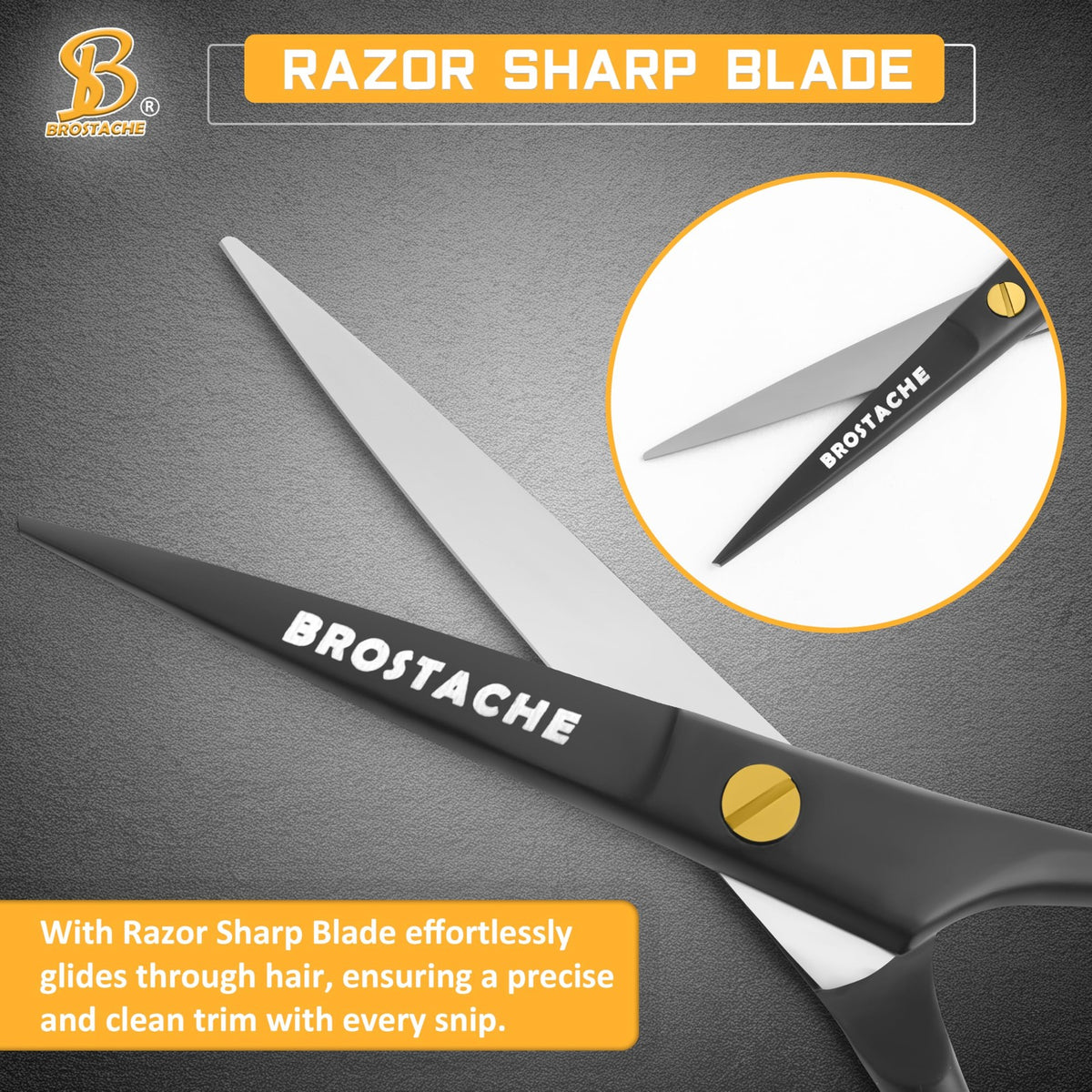 5 Inch Stainless Steel Beard & Mustache Scissors with Sharp Blades and Coating