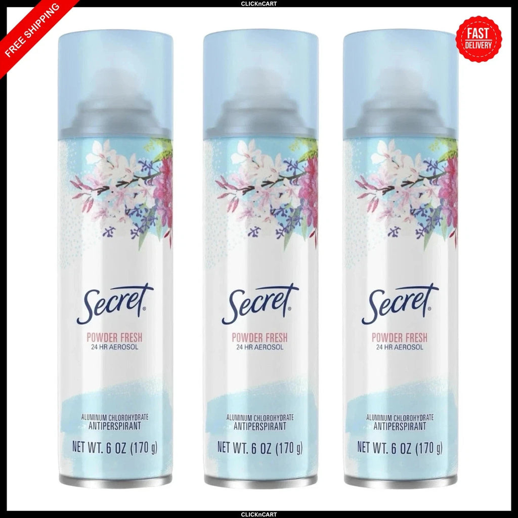 Secret Powder Fresh 24HR Aerosol Deodorant Spray for Women 6oz - Pack of 3