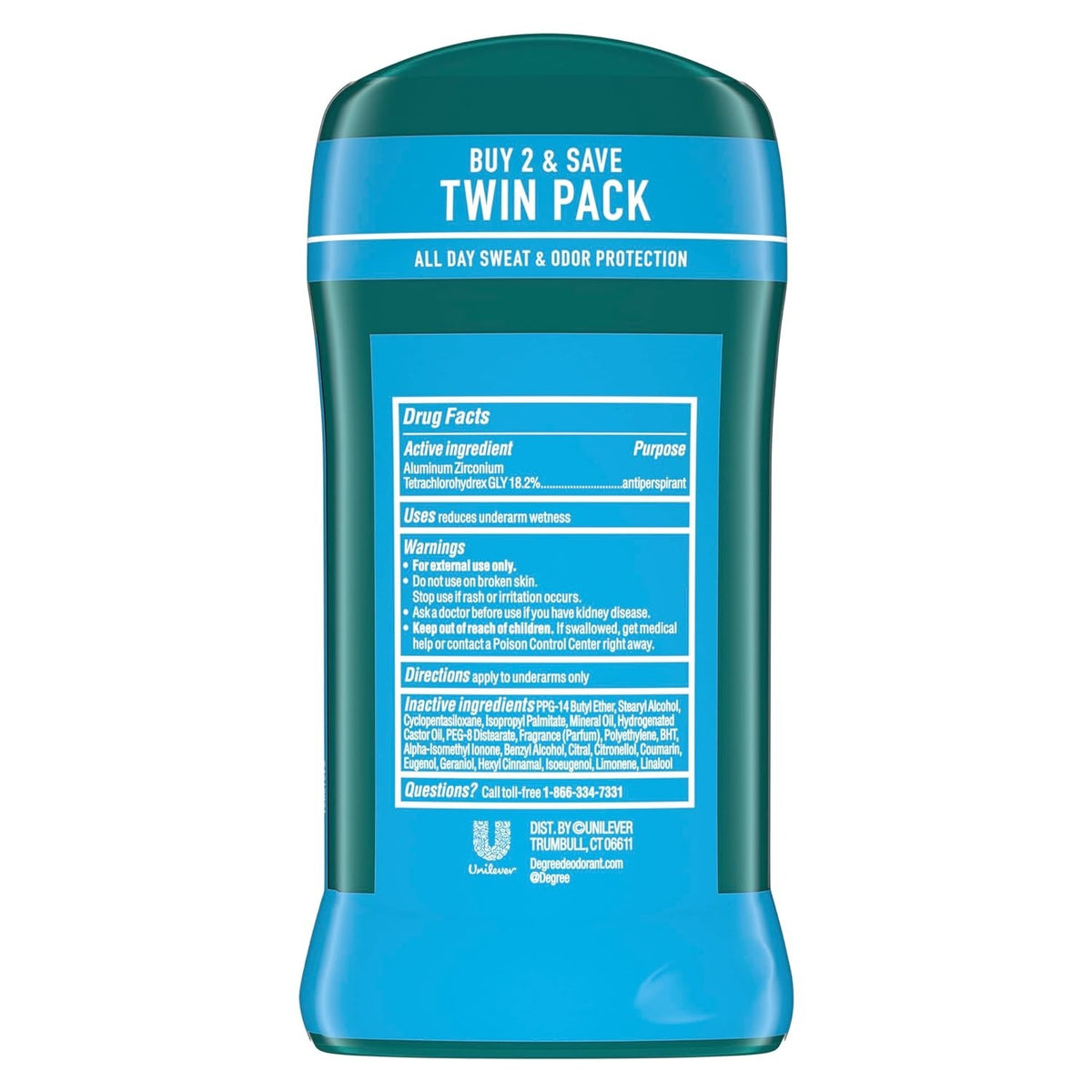 Men's Antiperspirant Deodorant Twin Pack 48-Hour Fresh Cool Rush 2.7 oz