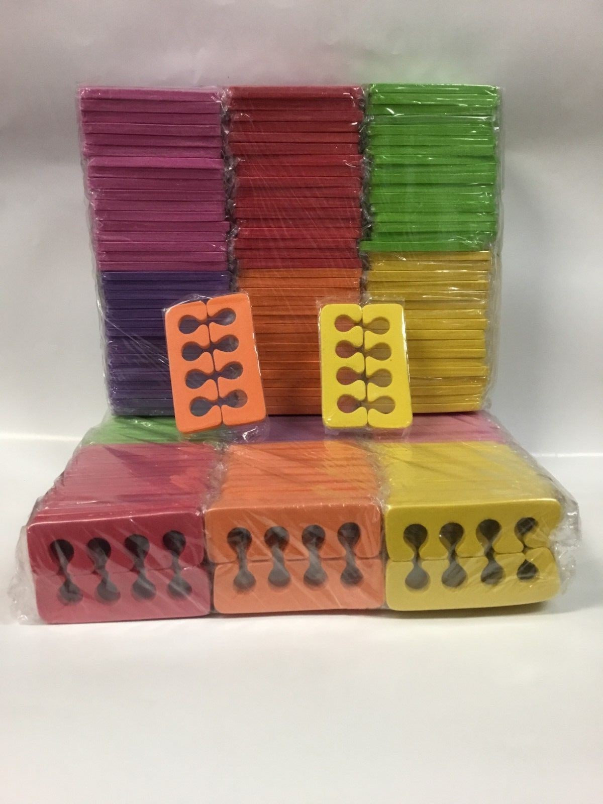 Disposable Hard Foam Toe Separators for Pedicure - 100 Pairs, Individual Warp
