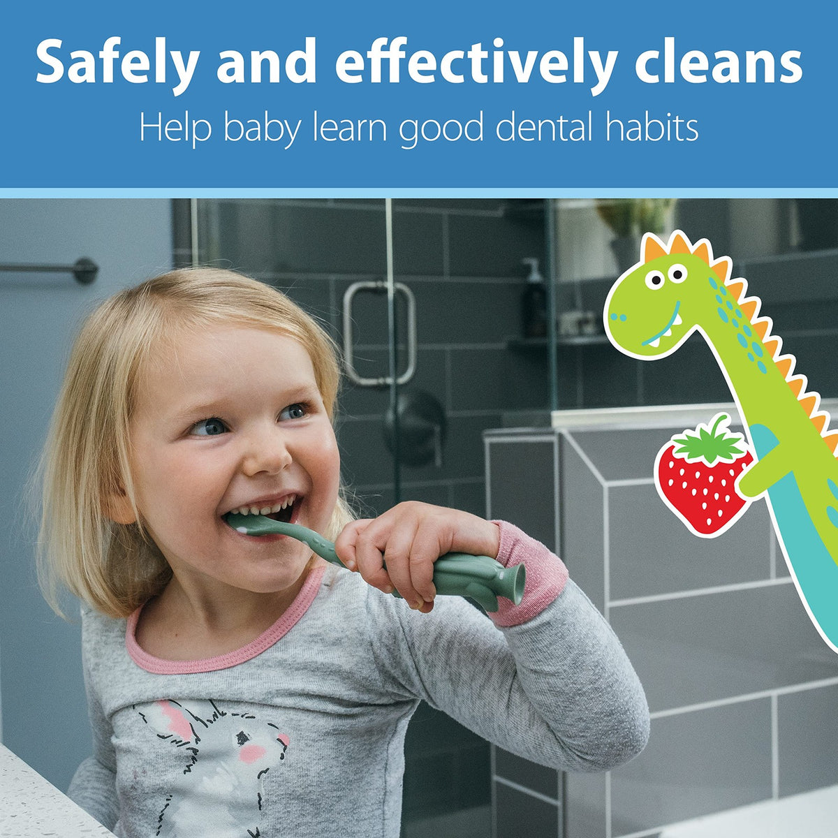 Fluoride-Free Baby Toothpaste with Strawberry Flavor - Safe Toddler Oral Care 1 Pack