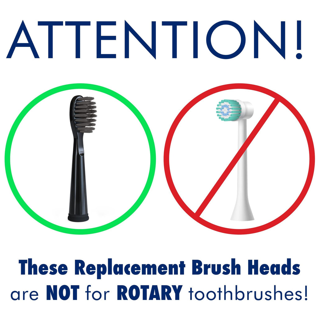 Electric Toothbrush Replacement Heads Soft Charcoal Bristles Pack of 8