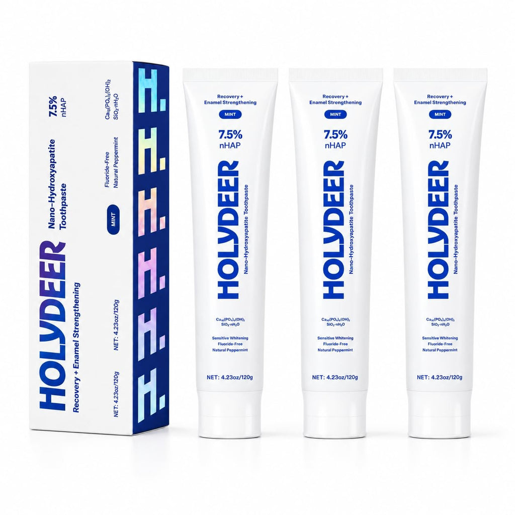 Nano-Hydroxyapatite Toothpaste Mint Fluoride-Free Sensitive Whitening Enamel Care 4.23 oz 3 Pack