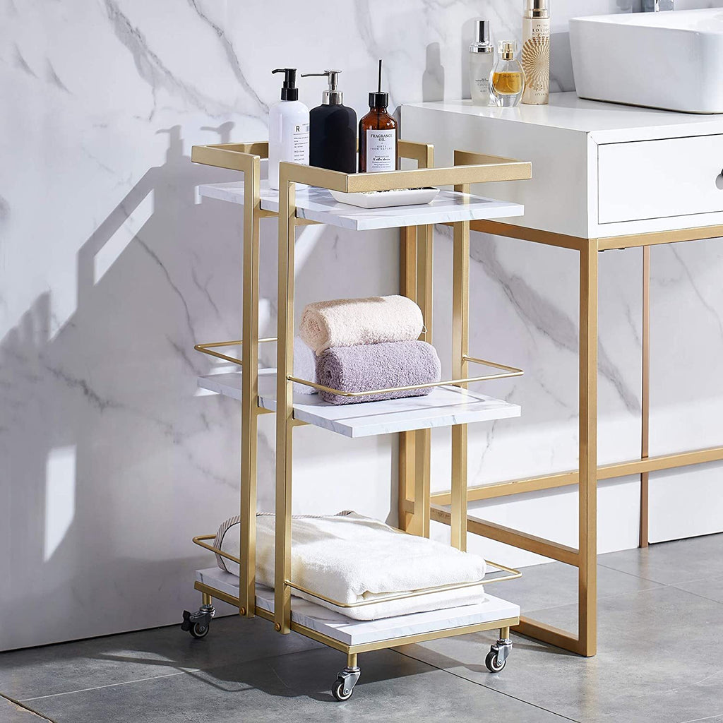 Multi-Purpose Household Storage Cart with 3 Shelves on Wheels