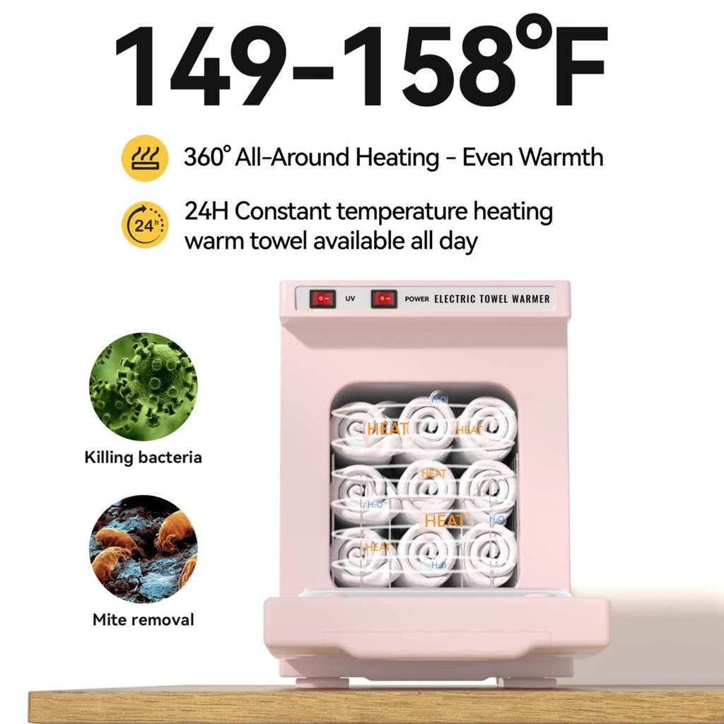 5L Pink Towel Warmer for Spa Salon - Compact Hot Towel Cabinet