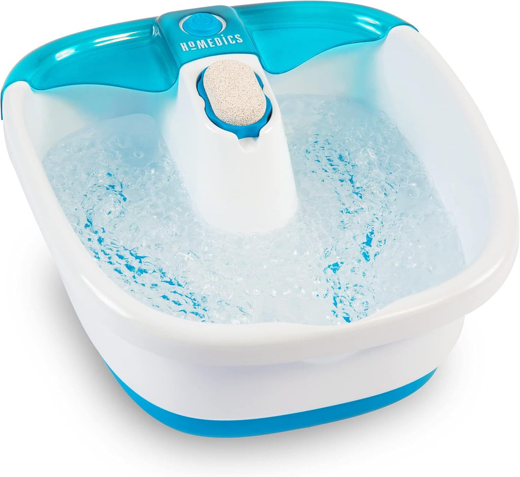 Portable Foot Spa Bath Massager with Bubble Jets and Removable Pumice Stone