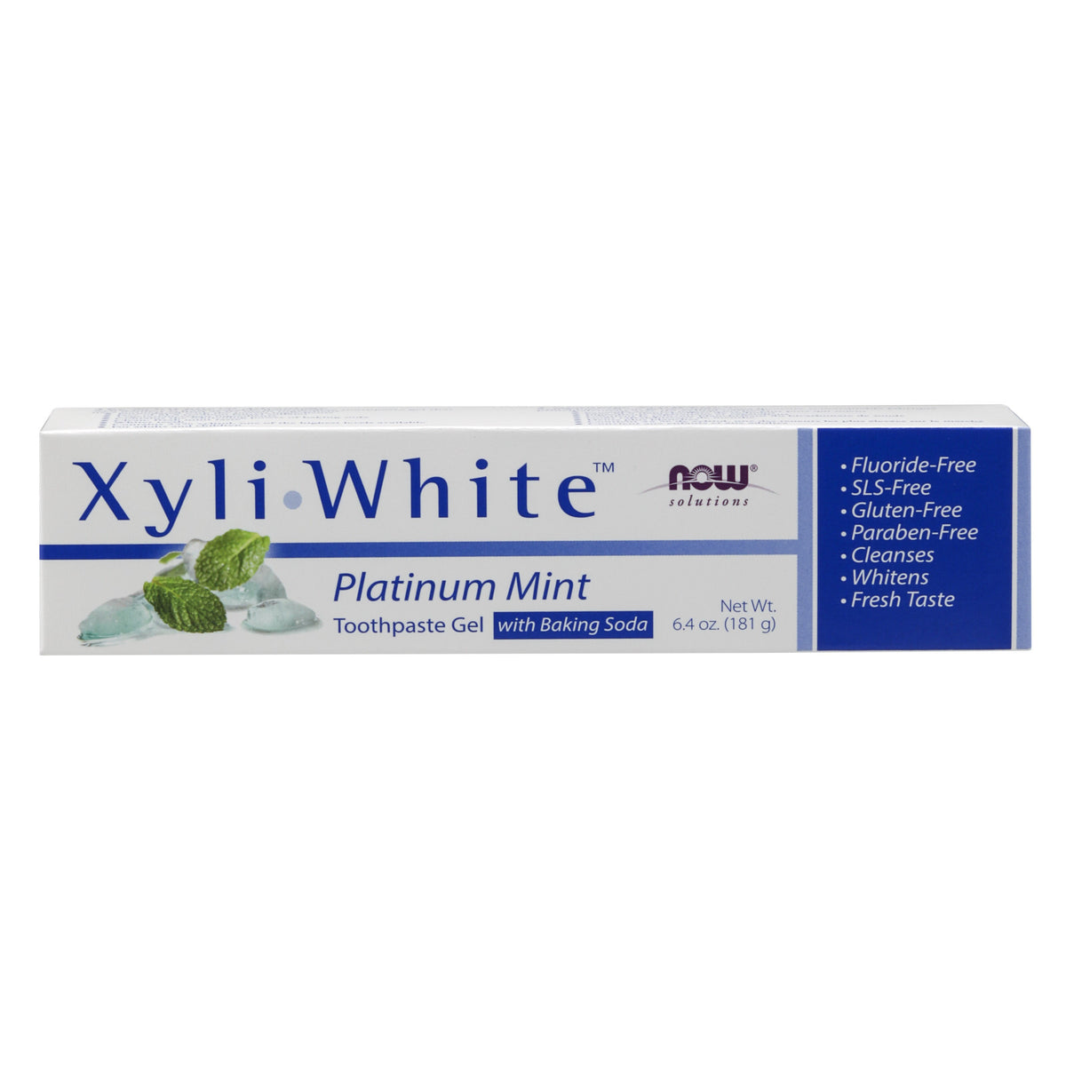 Natural Whitening Toothpaste Gel with Baking Soda & Xylitol - Mint Flavor, 6.4 oz, Pack of 2