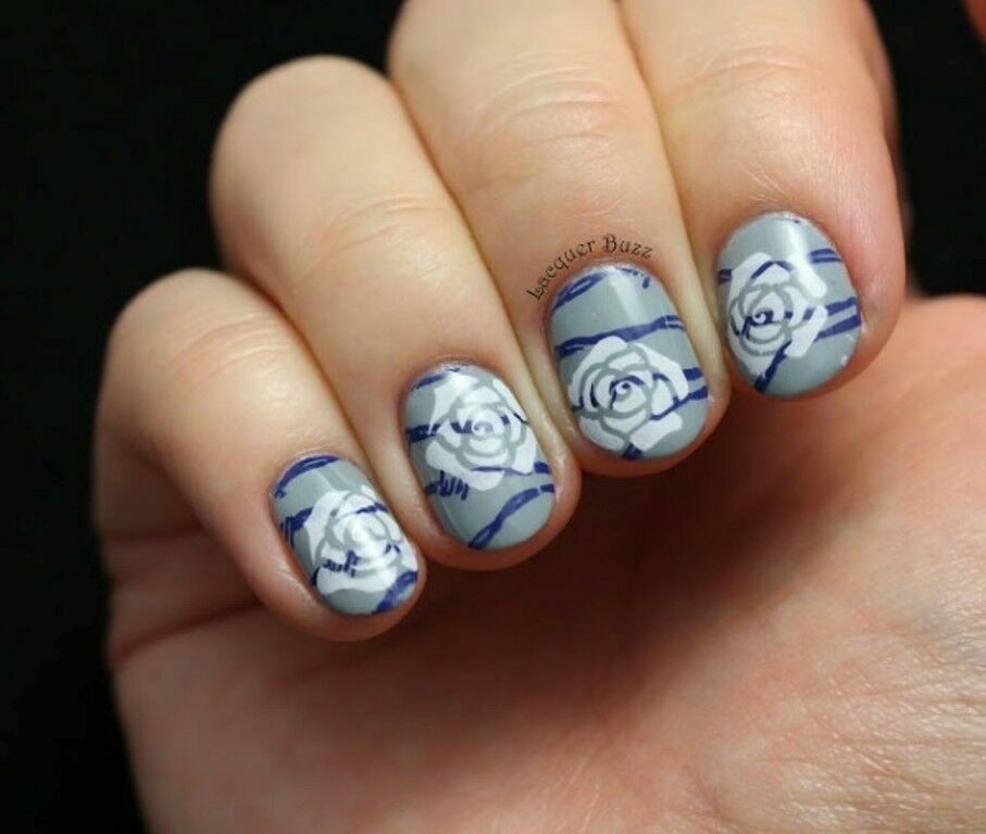 Nail Art Stamping Plate Black Cat Rose Theme for Manicure BP 03