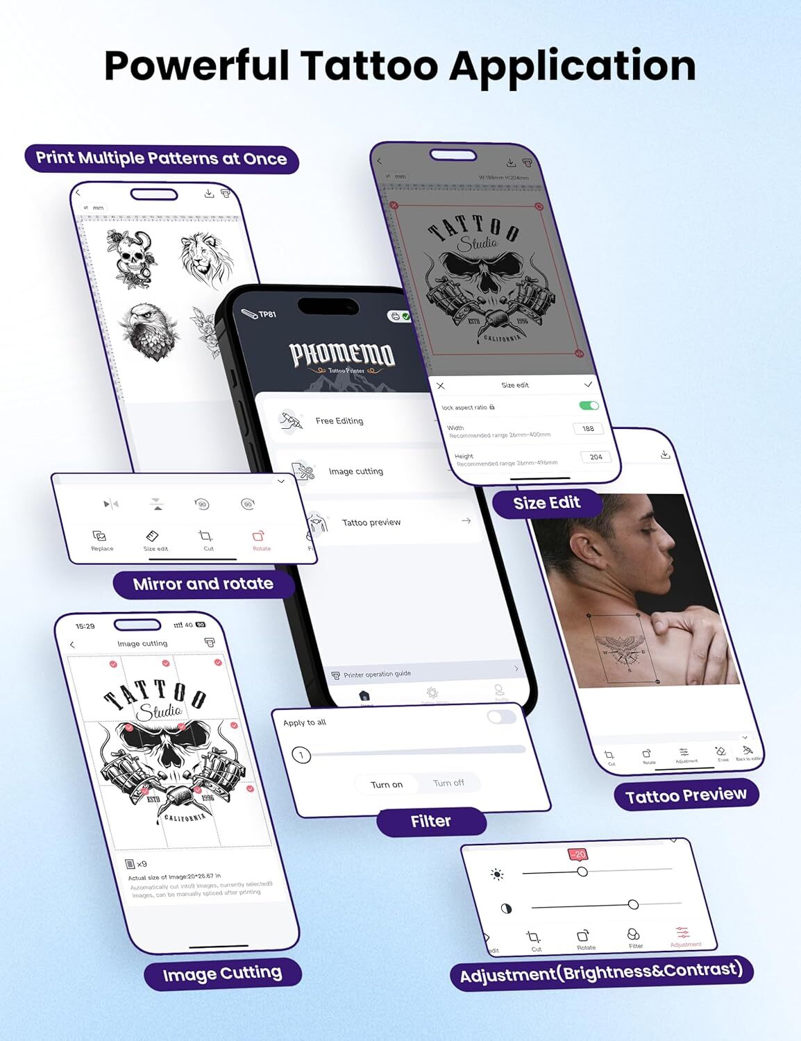 Tattoo Template Printer TP81 Wireless Stencil Printer for Artists & Beginners