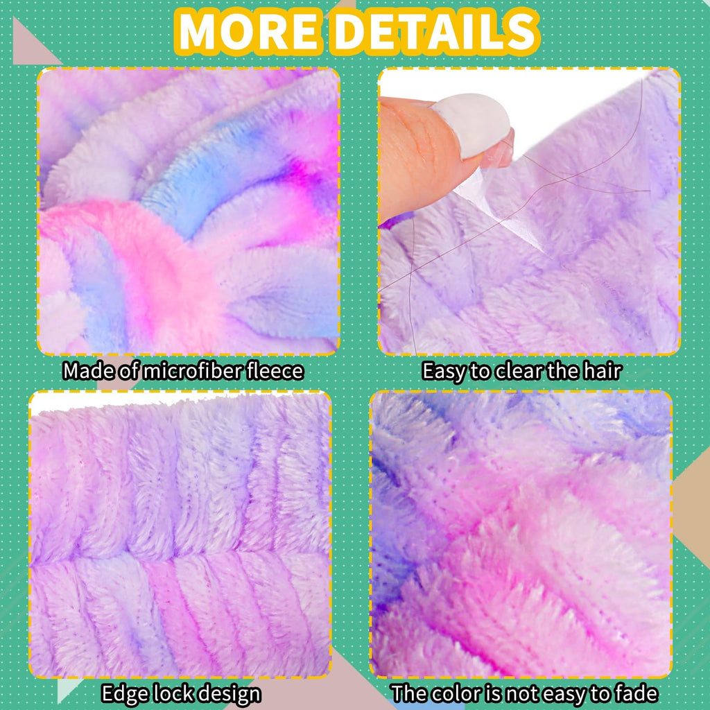 Spa Headband with Bow Tie Dye Plush Absorbent for Face Washing & Makeup
