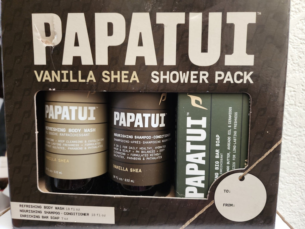 Men's Shower Gift Set with Vanilla Shea - Holiday Care Pack, 3 Pack
