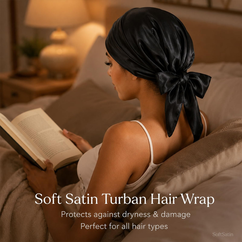 Silk Press Wrap Cap - Satin Hair Wrap for Protective Styling