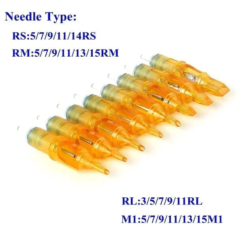 Tattoo Needle Cartridges Set 20pcs Round Liner Shader RM RL RS M1 Compatible with Most Machines
